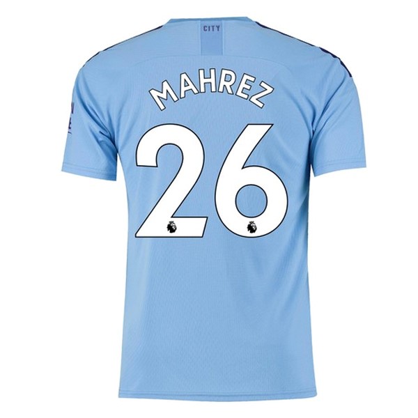 Camiseta Manchester City NO.26 Mahrez Replica Primera Ropa 2019/20 Azul